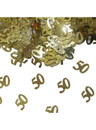 50 jaar confetti zakje goud