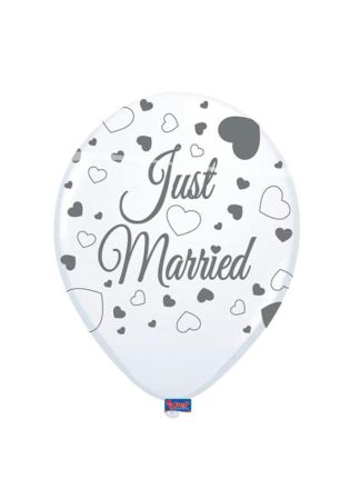 Ballonnen justmarried 30cm. 8stuks