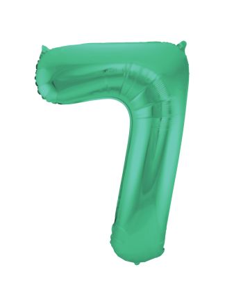 Folieballon cijfer 7 mat groen 86cm (excl Helium)