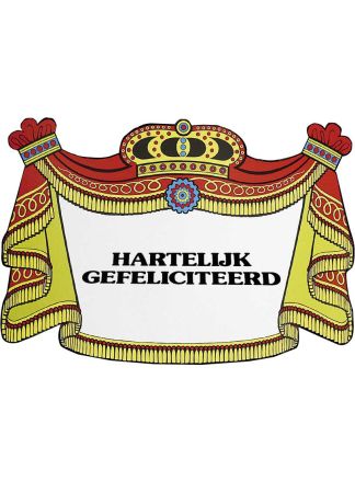 Huldeschild gefeliciteerd 32x47cm.