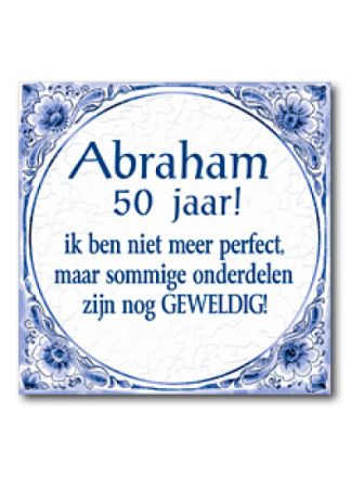 Tegel met tekst Abraham