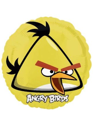 Folieballonrond  geel Angry Birds (excl.helium)