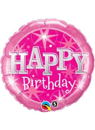 Folieballon verjaardag pink (excl.helium)