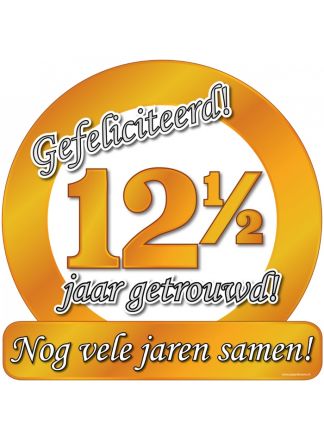 Verkeersbord 12,5 jaar getrouwd