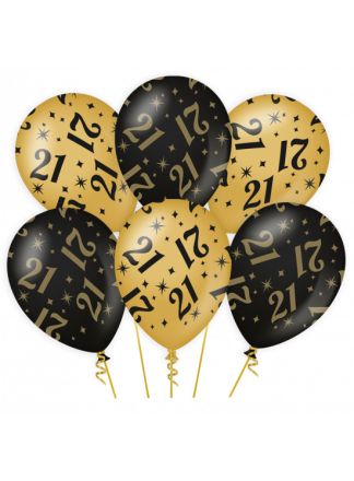 6 Ballonnen Classy (30xcm.) 21 jaar