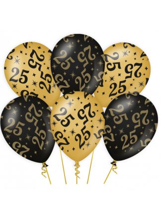 6 Ballonnen Classy (30xcm.) 25 jaar