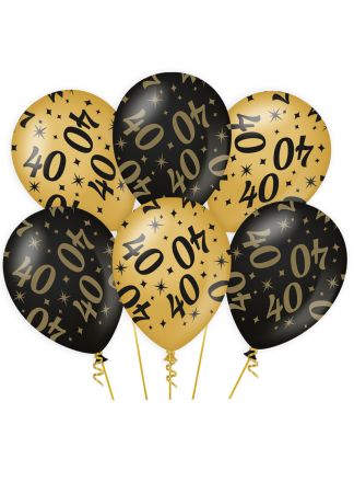 6 Ballonnen Classy (30xcm.) 40 jaar