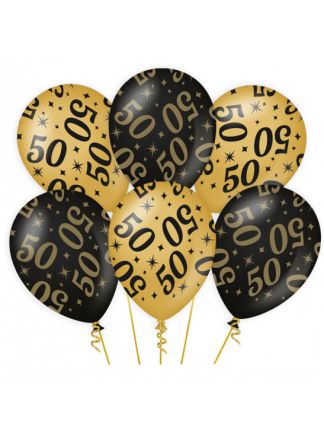 6 Ballonnen Classy (30xcm.) 50 jaar