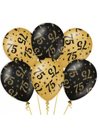 6 Ballonnen Classy (30xcm.) 75 jaar