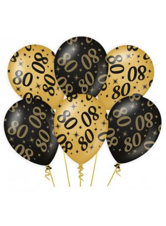 6 Ballonnen Classy (30xcm.) 80 jaar