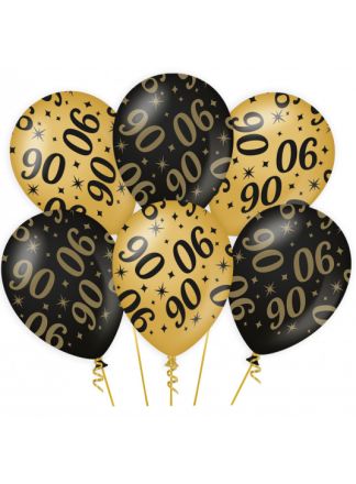 6 Ballonnen Classy (30xcm.) 90 jaar