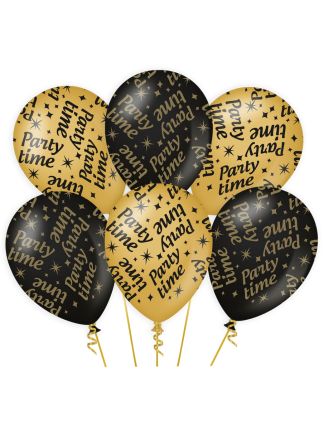 ClassyParty ballonnen PARTYTIME 6stuks (30cm.)