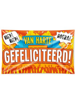 Vlag Gefeliciteerd 150x90cm.