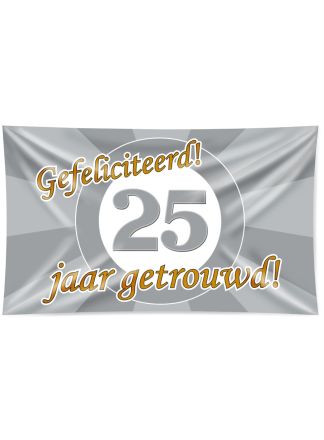 Vlag 25 jaar getrouwd 90x150cm.