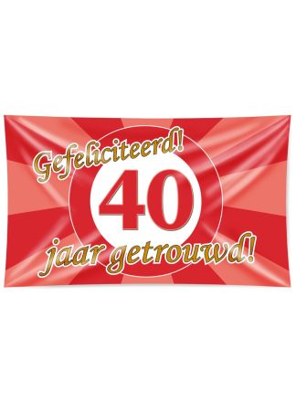 Vlag 40 jaar getrouwd 90x150cm.