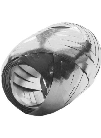 Krullint metalic zilver 5mm.20mtr.