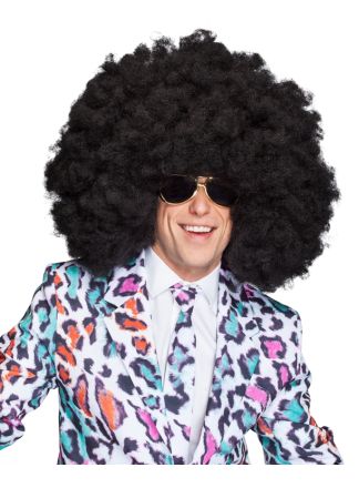 Afro pruik supergroot  zwart