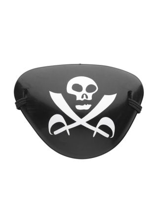 Piraten ooglap zwart met doodskop