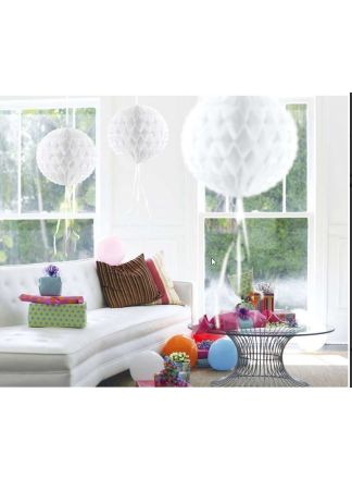 Honeycomb bal wit 30cm.