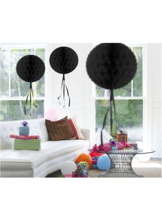 Honeycomb bal zwart 30cm.