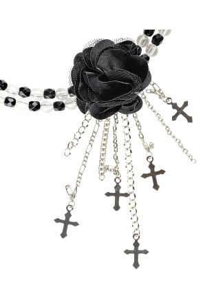 DELUXE Black gothic flower choker