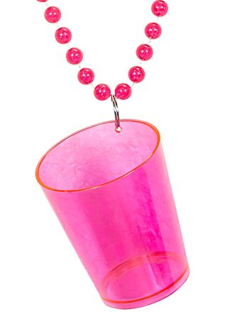 NEON PINK Shot bekertje aan ketting