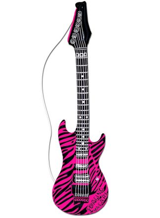 Opblaasbare gitaar 105cm.zebra pink