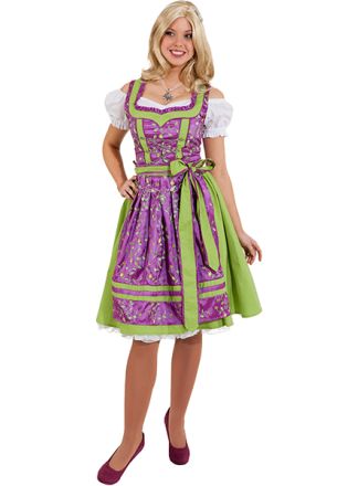 Tiroler dirndl deluxe paars-groen