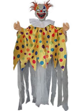 Geanimeerde hangende Clown 90cm.