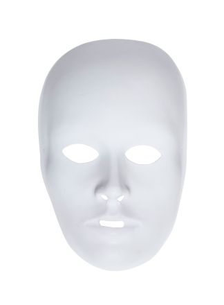 Grimeermasker wit groot plastic