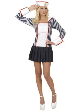 Sailor lady outfit 2dlg.(jurkje & muts)