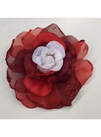 Roos rood-wit speld/stiek