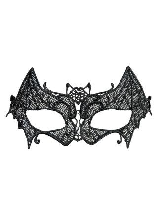 Zwart kant vleermuis oogmasker