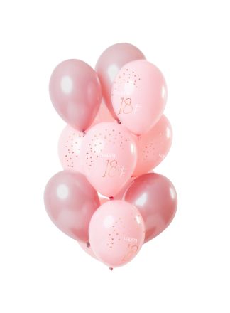 Ballonnen Elegant Lush Blush 18 Jaar 30cm. 12stuks