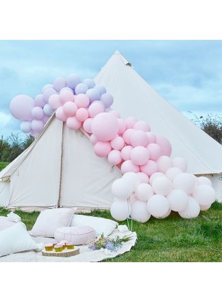 Luxe Pastel roze en paarse balonnen kit (200 ballonnen)