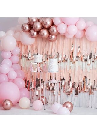 Roze en Rosegoud ballon boog kit 200 ballonnen