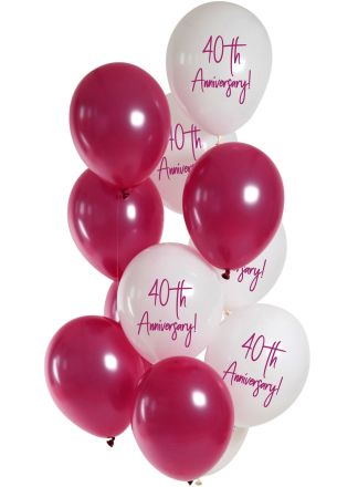 Ballonnen Ruby Anniversary 33cm. 12stuks
