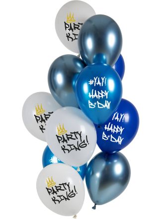 Ballonnen Party King 33cm. 12stuks