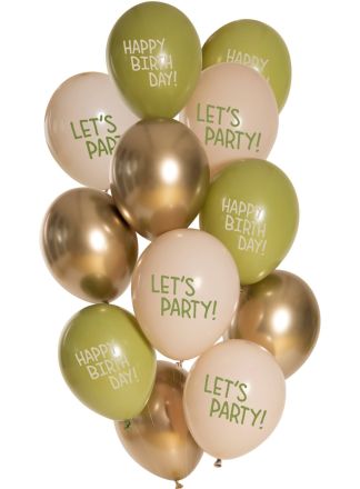 Ballonnen Golden Olive 33cm. 12stuks