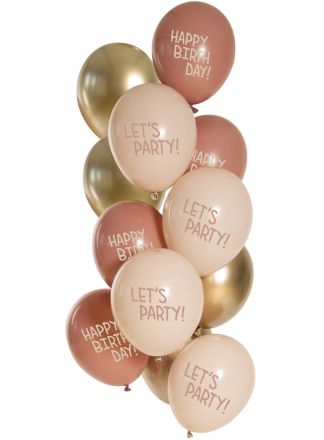 Ballonnen Golden Blossom 33cm. 12stuks