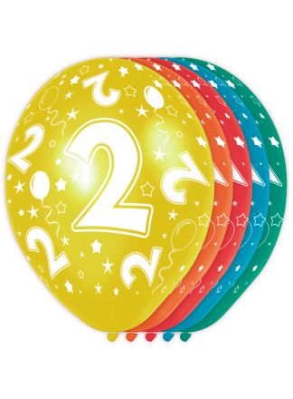 2 jaar verjaardagsballonnen 5stuks