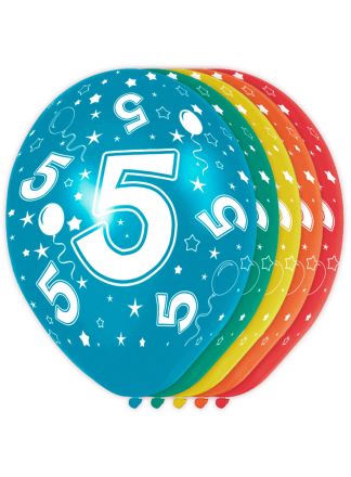 5 jaar verjaardags ballonnen 5stuks