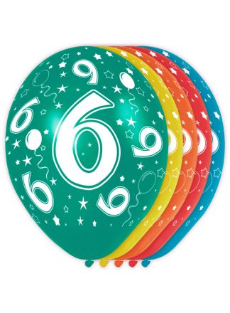 6 jaar verjaardags ballonnen 5stuks