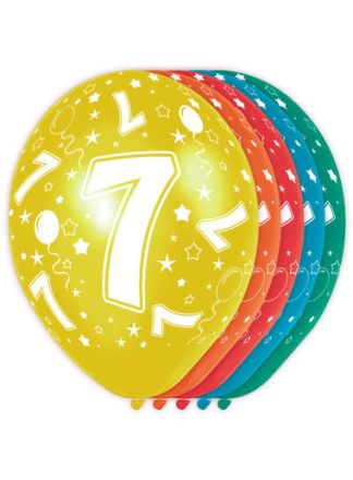 7 jaar verjaardags ballonnen 5stuks