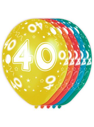 40 Jaar Verjaardag Ballonnen (30cm.) 5 stuks