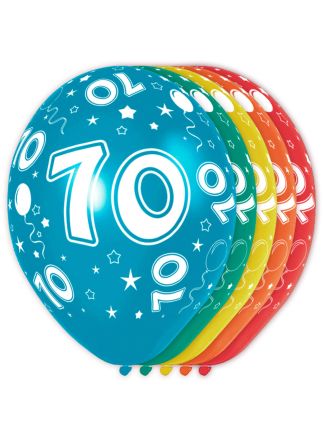 Verjaardagsballonnen 70 jaar 5stuks