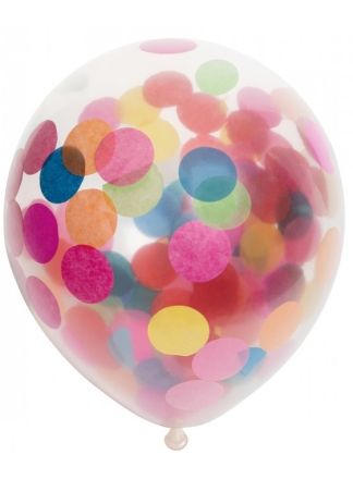 6 Confetti ballonnen multikleur 30cm.