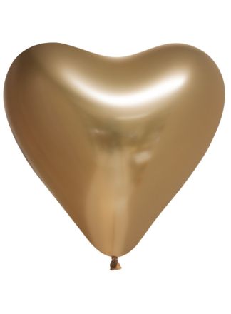 6 Hart goud Chrome ballonnen 30cm.