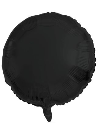 Folieballon rond zwart 45cm. (excl helium).