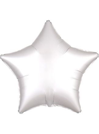 Folie ballon ster mat wit 48cm. (excl helium).